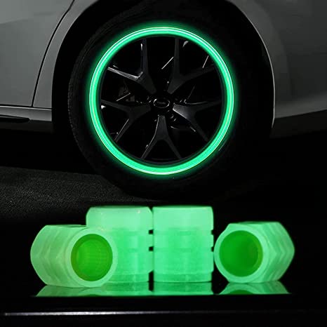 Bộ 2 / 4 Nắp Van Bánh Xe Phát Sáng Chống Nước / Bụi Bẩn Thông Dụng