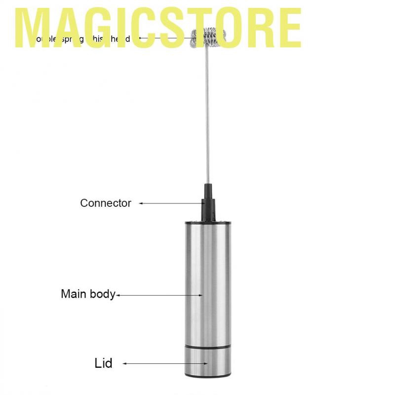 Magicstore Sweetbaby Battery Powered Handheld Electric Milk Frother Double Spring Whisk Coffee Foam Maker