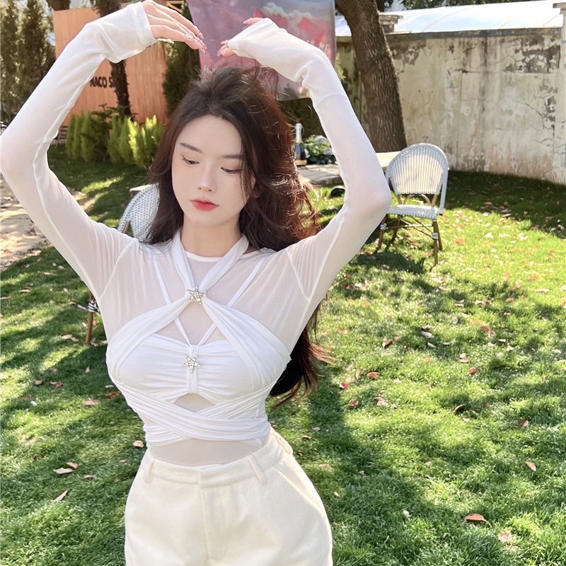 Áo Lửng Hai Dây Thời Trang Quyến Rũ Dành Cho Nữ