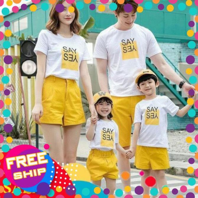 [❤️FREESHIP❤️] Đồng Phục Gia Đình Trẻ Say Yes Mùa Hè Mẫu Lớn. Nhắn tin shop để chọn Size - Mom&Kids Fashion