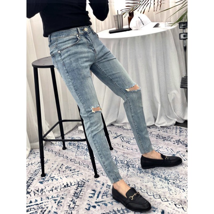 [Rẻ Vô Địch] Quần jeans xanh from dáng ôm nhẹ siêu hot - trẻ trung năng động - chất bò dày dặn-850