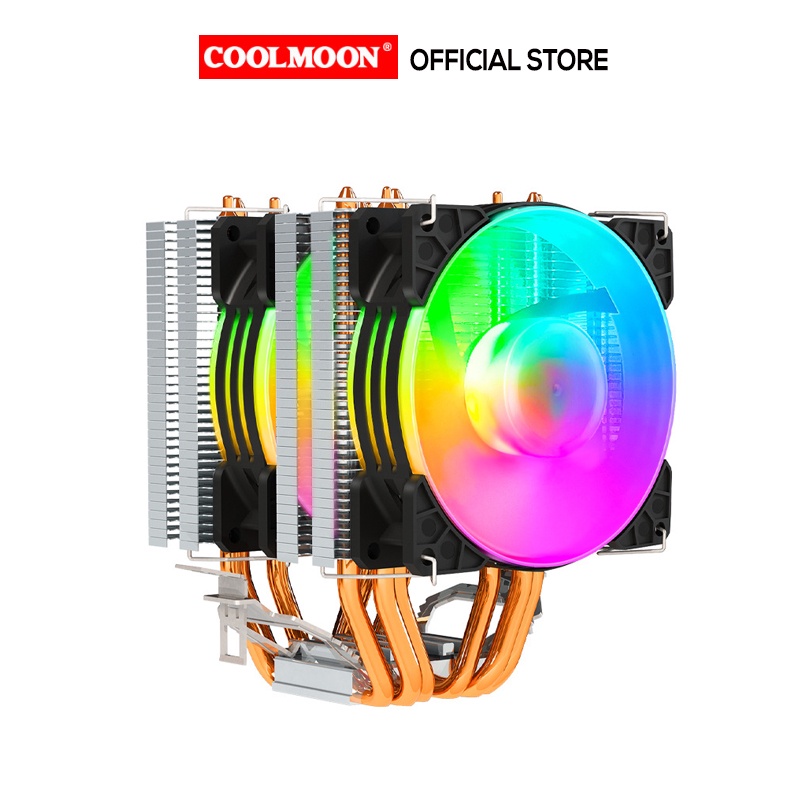 Tản Nhiệt Khí, Fan CPU Snowman M-X6 Magic Moon Led RGB Dual Fan - Hỗ Trợ All CPU