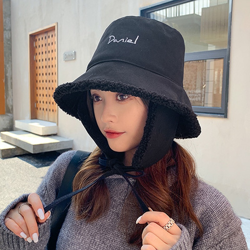 Mũ tai bèo phối lông cừu thời trang thu đông 2021 cho nữ