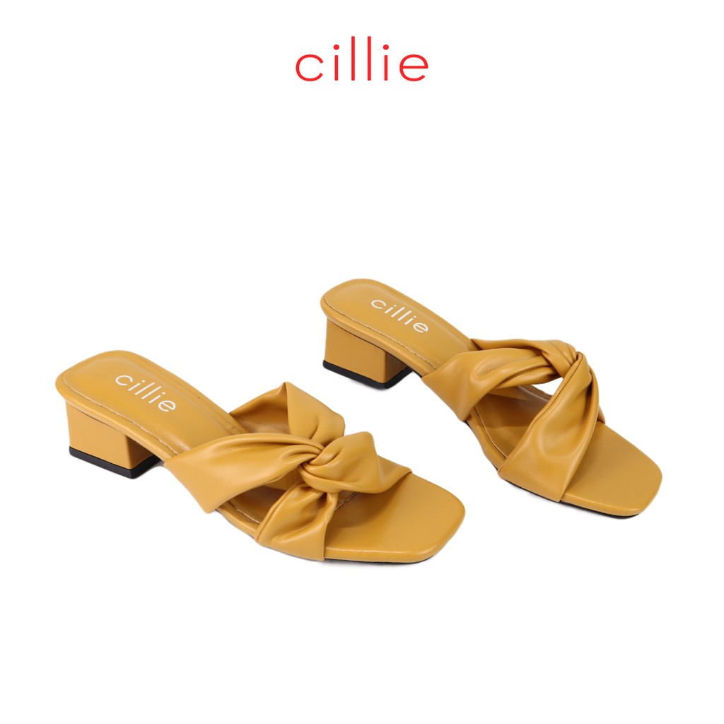 [FORM NHỎ - TĂNG 1 SIZE] Guốc nữ quai chéo thắt nơ êm mềm ôm chân đế 3cm Cillie 1051