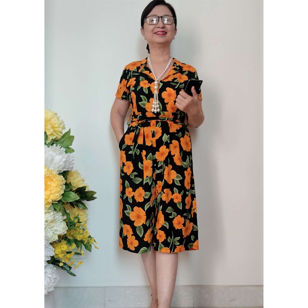 Size L  Jumpsuit Lửng Cổ Danton Vải Xốp Thái