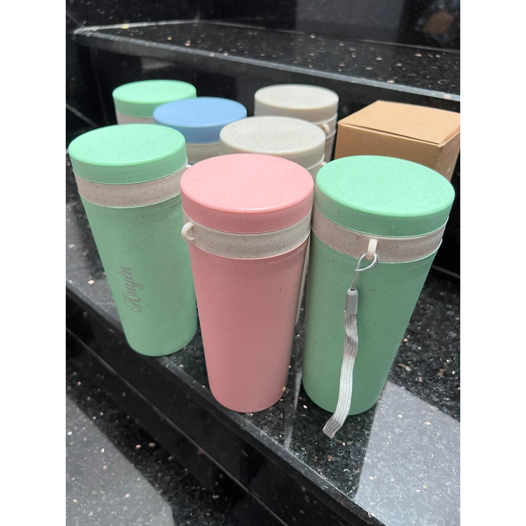 Bình  Đựng Nước Lúa Mạch Có Dây Xách 330ml - In Ấn Logo Theo Yêu Cầu