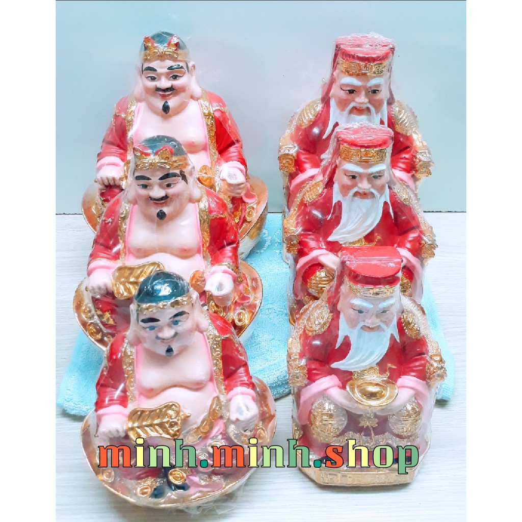 Ông Địa Thần Tài đỏ 6inch + Khuyến mãi bộ giấy cúng