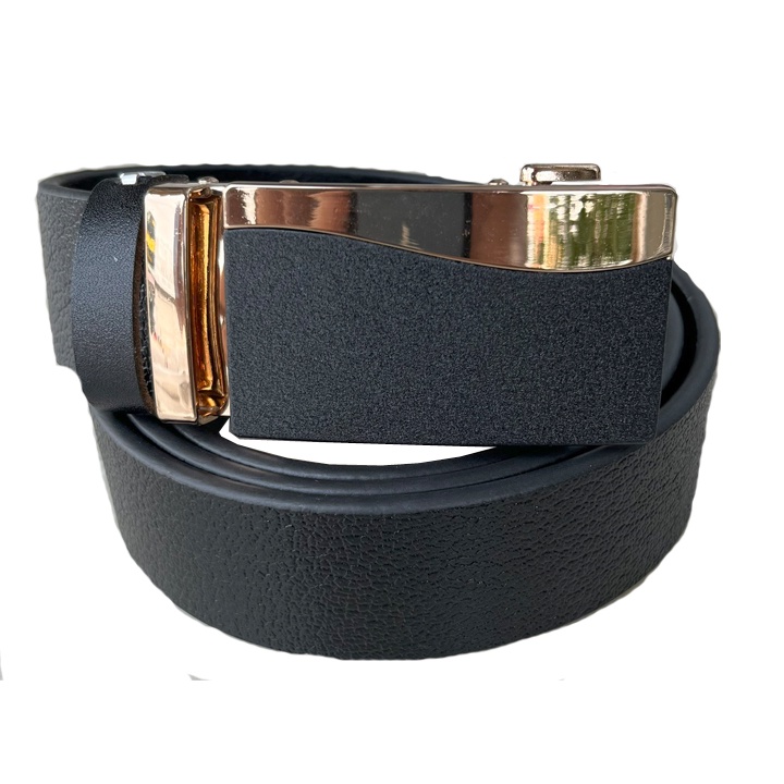 Thắt lưng nam da bò cao cấp màu đen bản 3.5cm khóa tăng