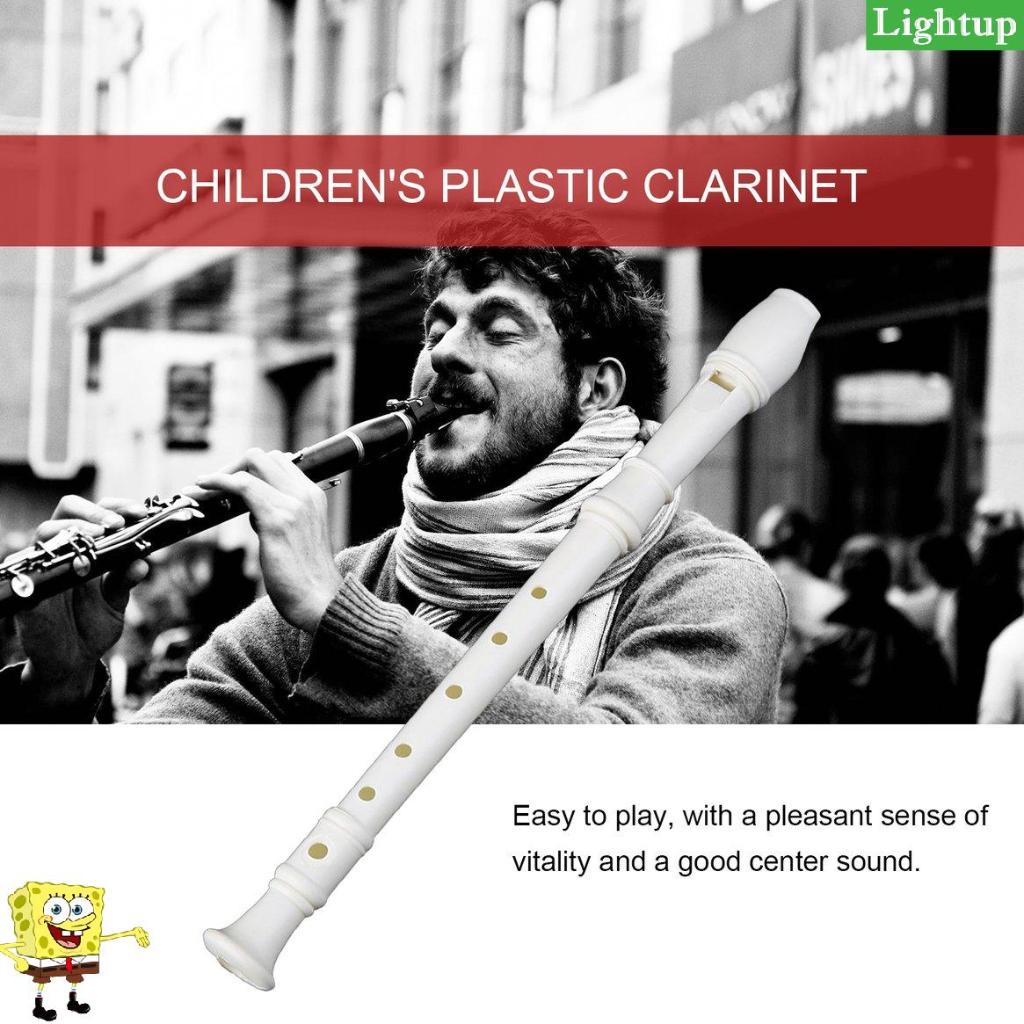 Nhạc cụ làm bằng nhựa ABS màu trắng cho trẻ em Máy ghi âm nhạc Soprano Sáo dài