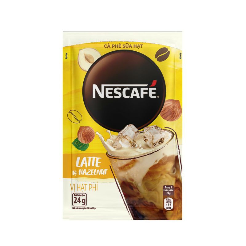 Cà phê hòa tan NESCAFÉ Latte Sữa Hạt Vị Hạt Phỉ (Hộp 10 gói x 24g)