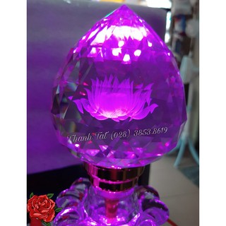 Bộ Đèn Thờ Đào Pha Lê Cao Cấp Cao PL407Đ