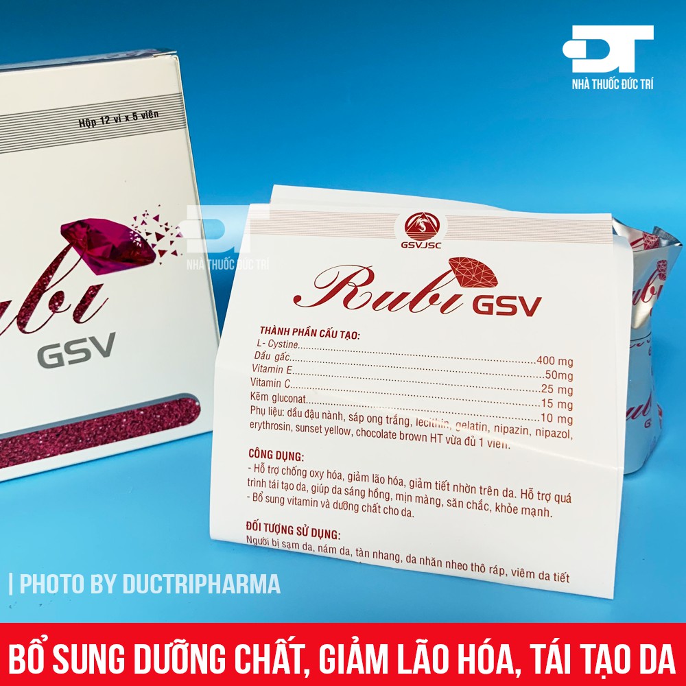 Viên uống Rubi GSV - Hỗ trợ làm đẹp da | Thế Giới Skin Care