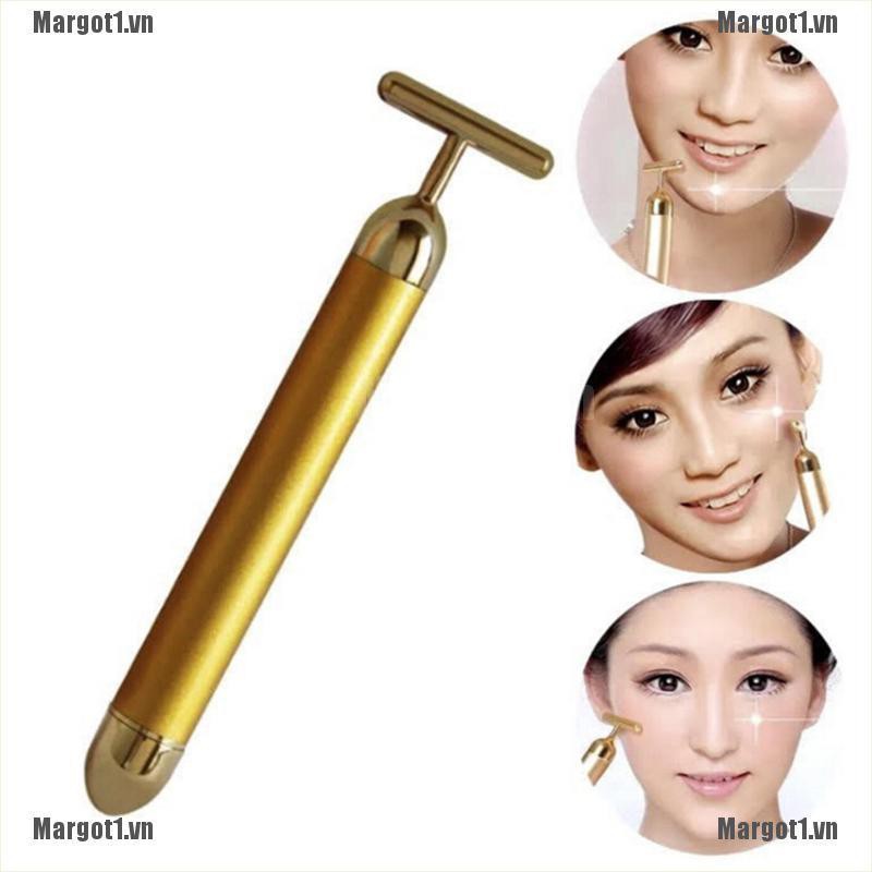 [Margot] 24k Gold Beauty Bar Facial Roller Face Skin Vibration Skincare Massager Device [VN]