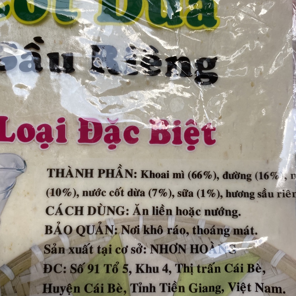 Bánh Tráng Sữa Sầu Riêng Miền Tây Túi 10 Miếng 400G