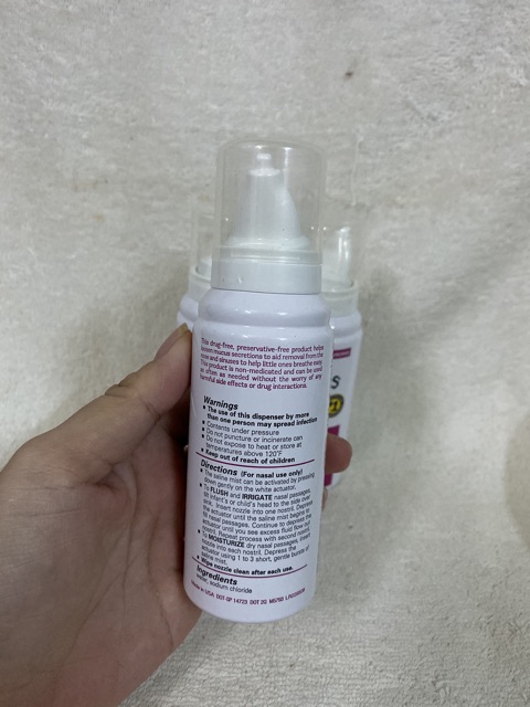 [HÀNG MỸ-NEW 2019-SALE] Bình xịt mũi cho trẻ sơ sinh Little Remedies Sterile Saline Mist 59ml.