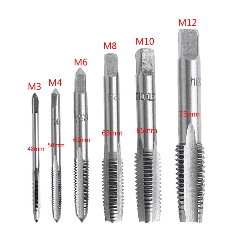 Bộ 12 Mũi Khoan Cầm Tay M3 / M4 / M6 / M8 / M10 / M12