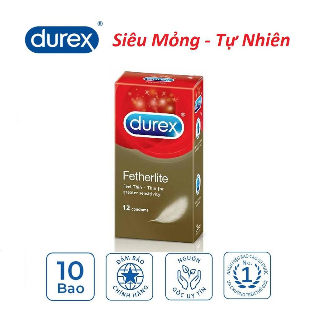 Bao Cao Su Durex Fetherlite 12s siêu mỏng tạo cho cảm giác như không mang