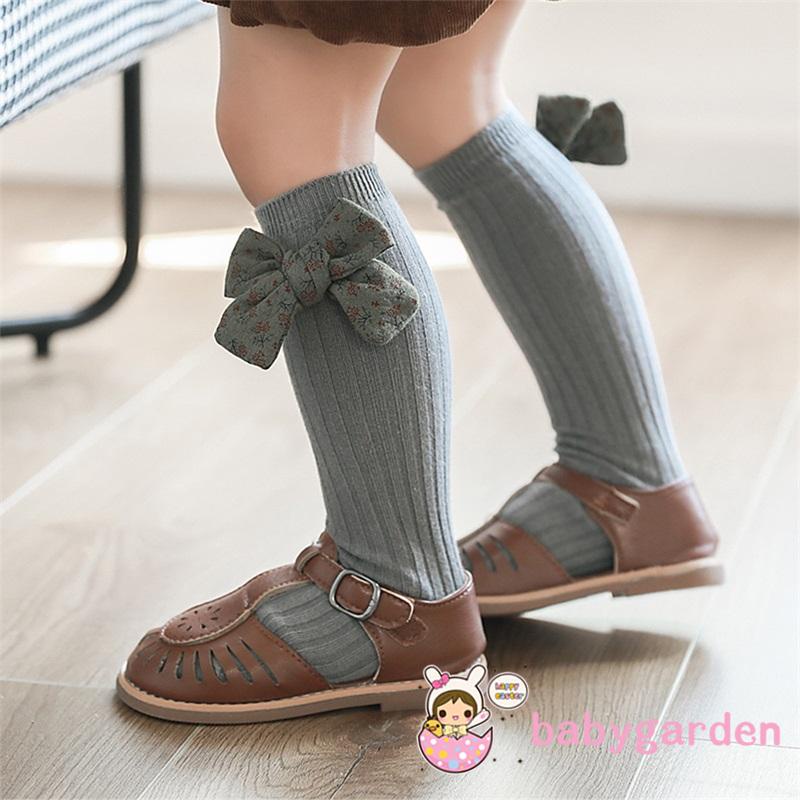 Vớ dệt kim cổ cao chống trượt thoáng khí đính nơ hoạt hình cho bé gái