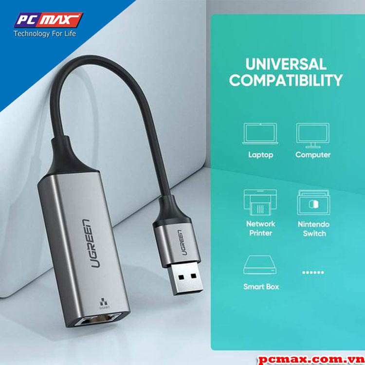 USB 3.0 to Lan Gigabit Ethernet 1000 Mbps Ugreen 50922 - Hàng chính hãng