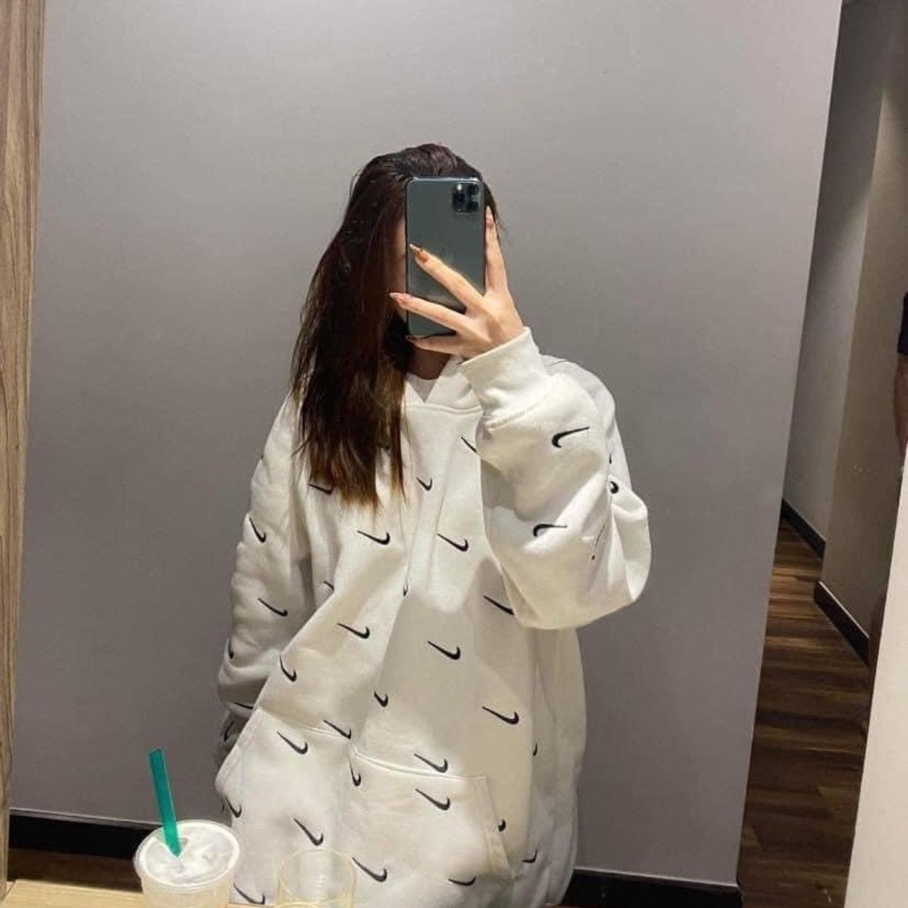 Áo Hoodie Nike Thêu Swosh Nỉ Bông Siêu Dày