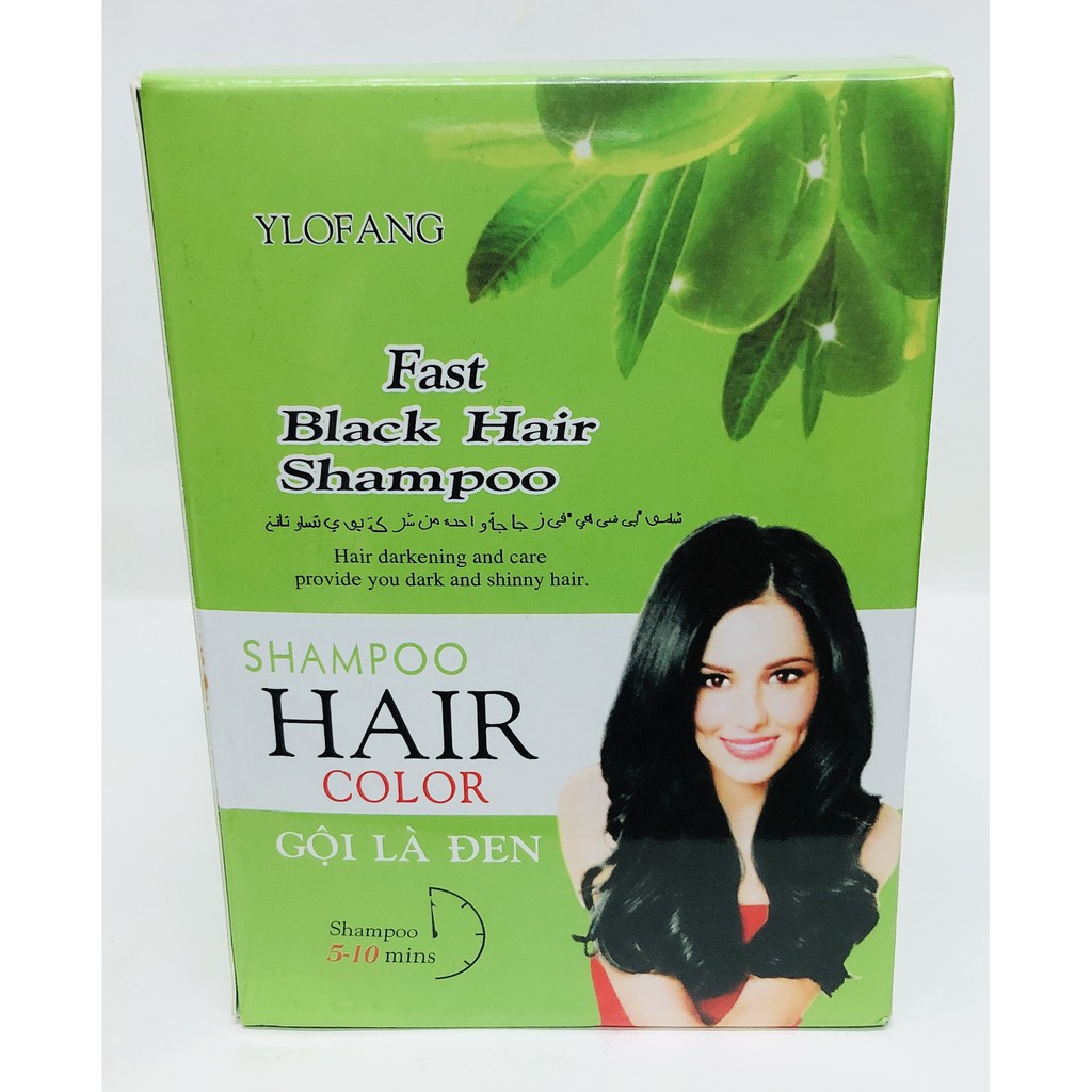 DẦU GỘI LÀ ĐEN OLIVE XANH SAMPOO HAIR COLOR {hộp 10 gói}