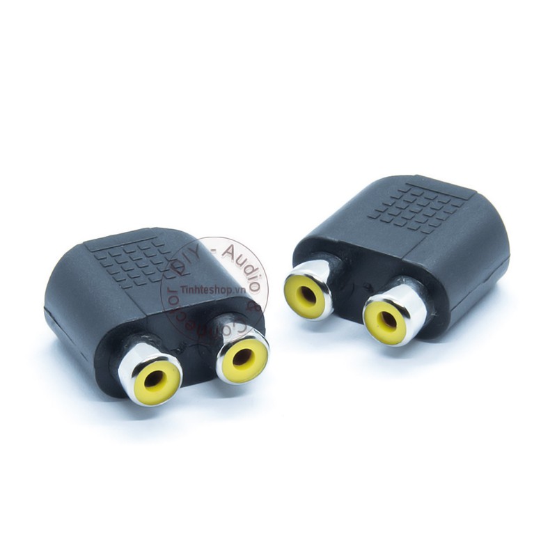 Đầu đổi 3.5 sang 2 AV cái R+L 1 chiếc - 3.5mm female to 2 RCA female adapter