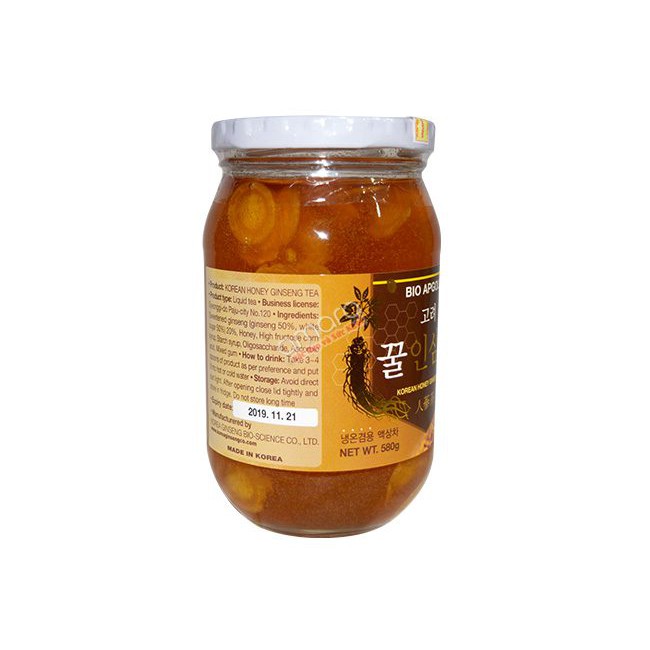 Sâm tươi thái lát ngâm mật ong Bio ApGold Hàn Quốc Mẫu Mới (580g) date tháng 2 2023 | BigBuy360 - bigbuy360.vn
