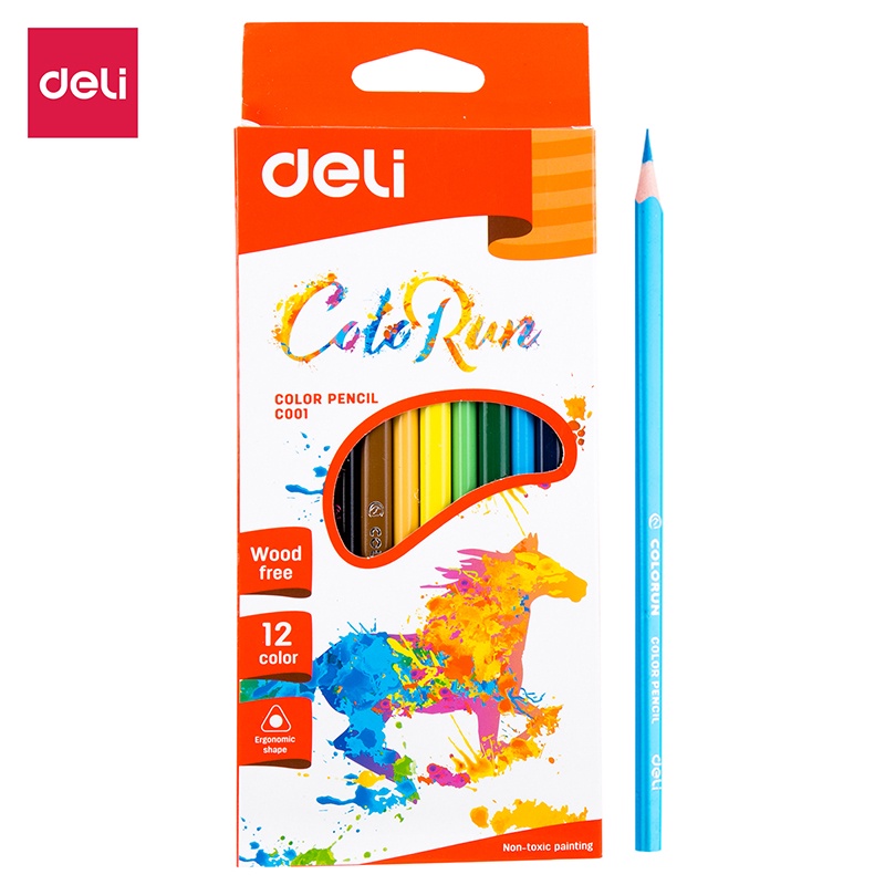Bộ 12 chiếc bút chì màu DELI EC00100 12 màu