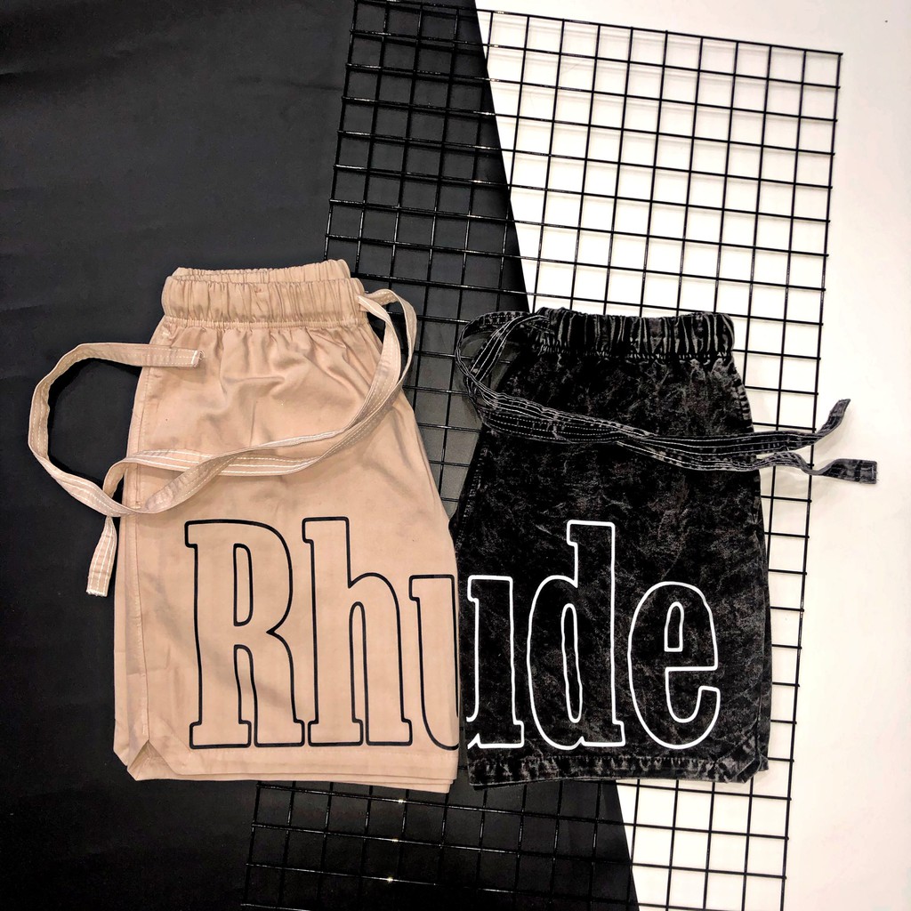 Quần Short Kaki Thun In RHUDE 2 Màu Tie Dye và Tan (hình shop tự chụp)