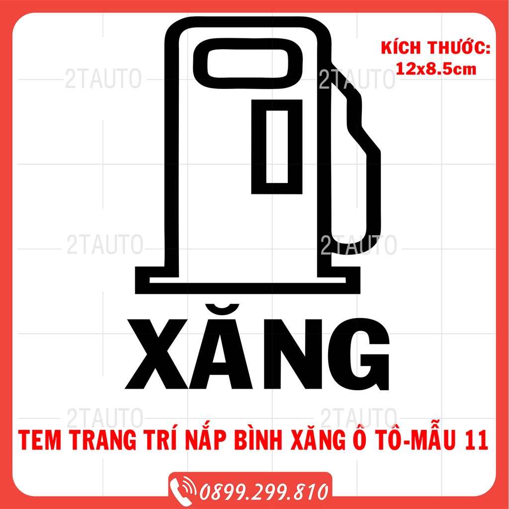 Tem dán nắp bình xăng ô tô xe hơi chống nước, chống phai màu