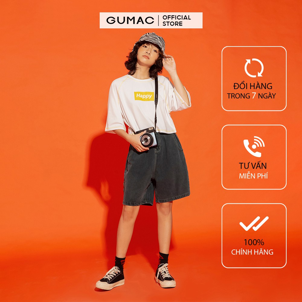 Quần jean nữ ống rộng xếp ly sườn GUMAC đủ màu, đủ size phong cách Hàn Quốc, cá tính năng động QJA12145