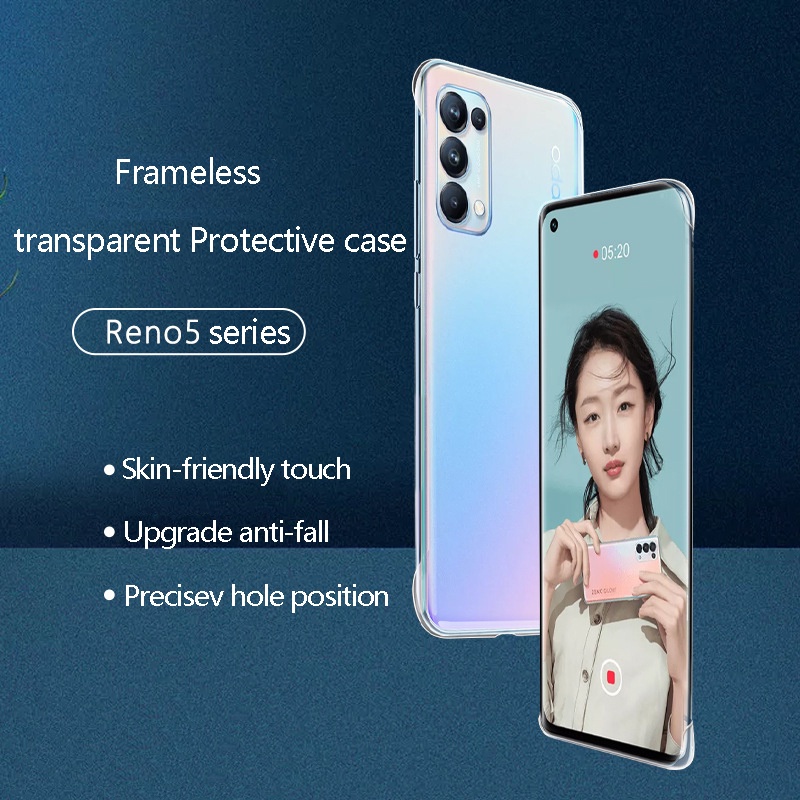 Ốp Điện Thoại PC Cứng Trong Suốt Siêu Mỏng Không Viền Chống Rơi Cho OPPO Reno 2 5 6 7 4 Pro K9 A55 A93 A93S K9X A72 R17 A11X