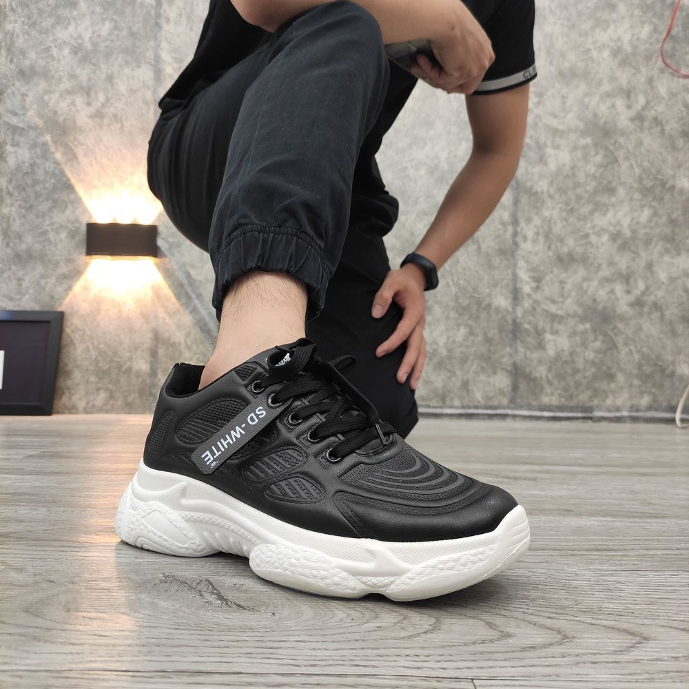 Giày sneaker nam đế cao thân đen đế trắng TL781 Shop Thành Long chuyên giày nam