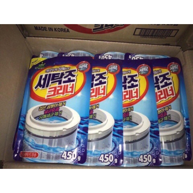 Vệ Sinh Máy Giặt, Bột Tẩy Lồng Máy Giặt Hàn Quốc Gói 450G - Siêu Tiện Dụng Dành Cho Máy Giặt Hàng loại 1