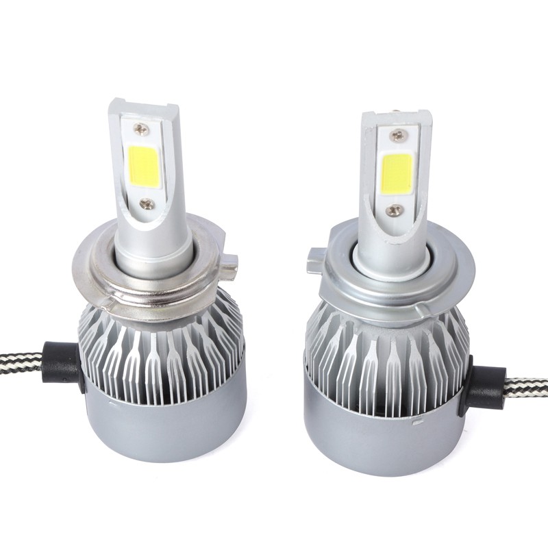 2 Bóng Đèn Pha C6 Led Cob H7 36w 7500lm Cho Xe Hơi