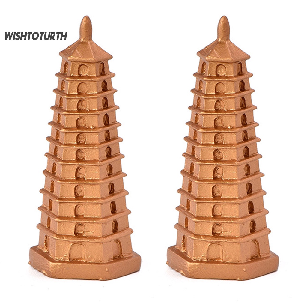 Set 2 Mô Hình Ngôi Chùa Bằng Nhựa Resin Thủ Công Màu Sáng Đa Năng Trang Trí Tiểu Cảnh Cho Bé