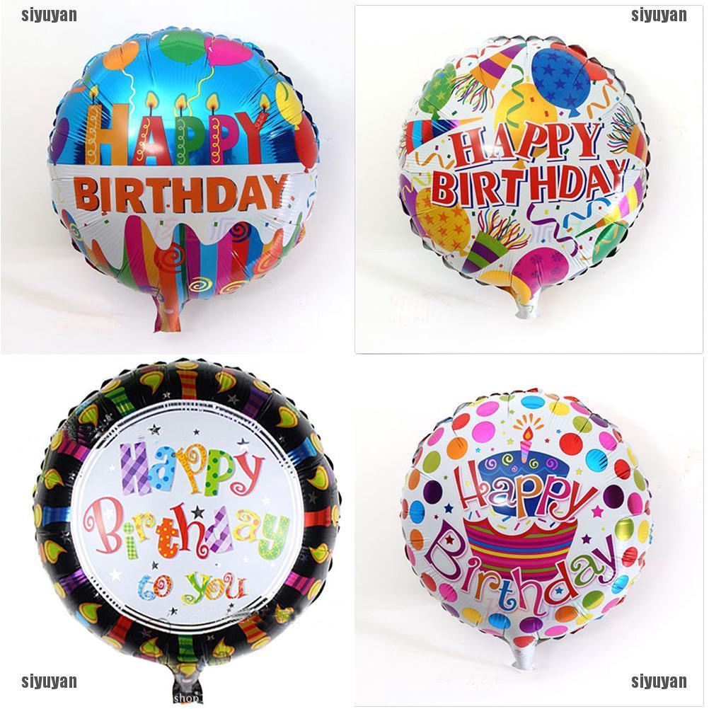 Set 2 Bong Bóng Hơi Chữ Happy Birthday Dùng Để Trang Trí Tiệc Sinh Nhật