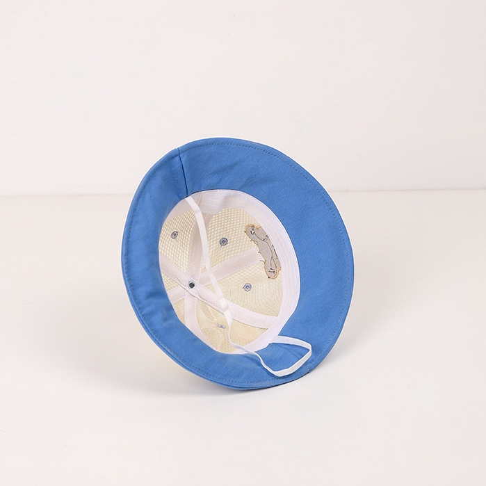 Mũ Tai Bèo Phối Lưới Thoáng Khí Họa Tiết Gấu Hoạt Hình Dễ Thương Cho Bé