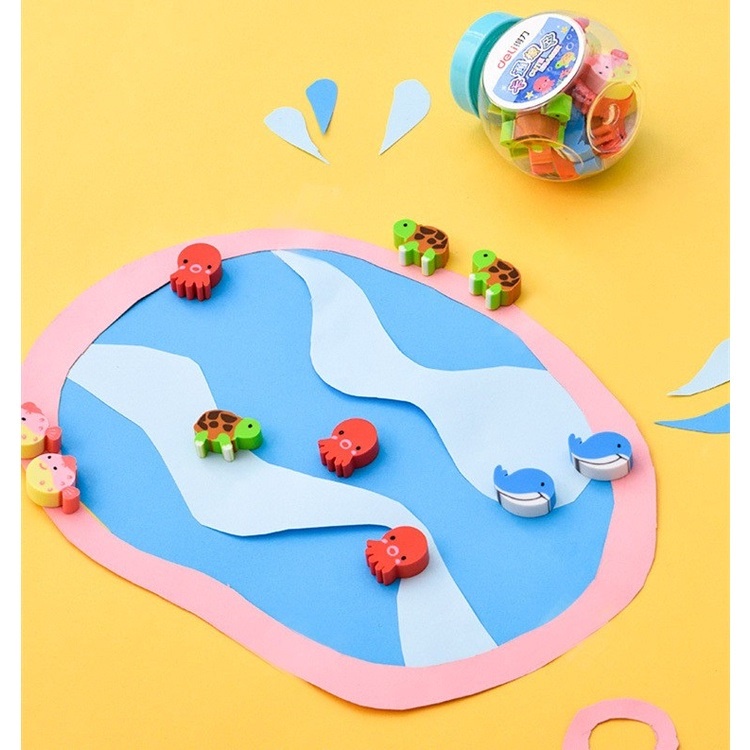 Bộ Gôm Tẩy 1 Ống (20 Cái) Hình Thú Dễ Thương