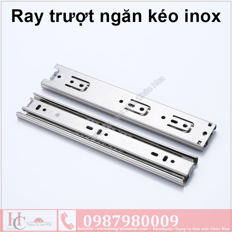 [Hàng Hot] Ray trượt bi 3 tầng inox 35 cm ( CAO CẤP)