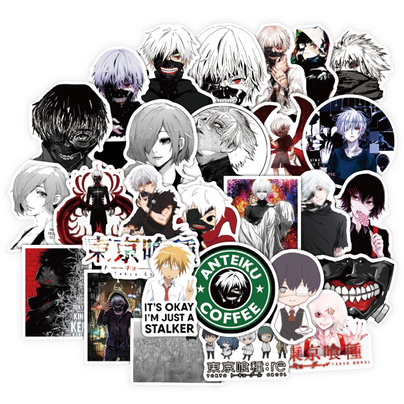 Y&P| Bộ 50 nhãn dán họa tiết hoạt hình Tokyo Ghoul