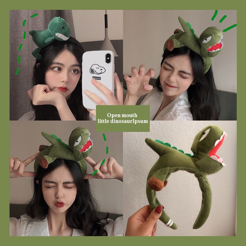 INS dễ thương hoạt hình động vật vui nhộn băng đô nam và nữ khủng long nhỏ vịt nhỏ thiết kế mô hình cá vàng