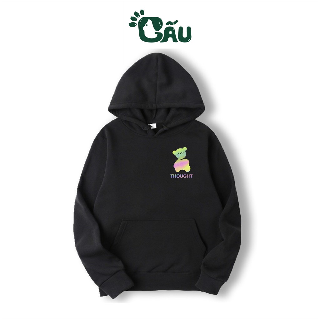 Áo khoác hoodie Gấu194  Gấu Phản Quang vải nỉ co dãn, dày dặn mềm mịn form rộng