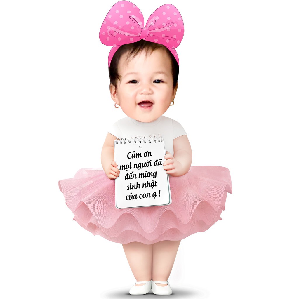 Chibi sinh nhật cho bé gái, trang trí thôi nôi, sự kiện dễ thương cao 30cm