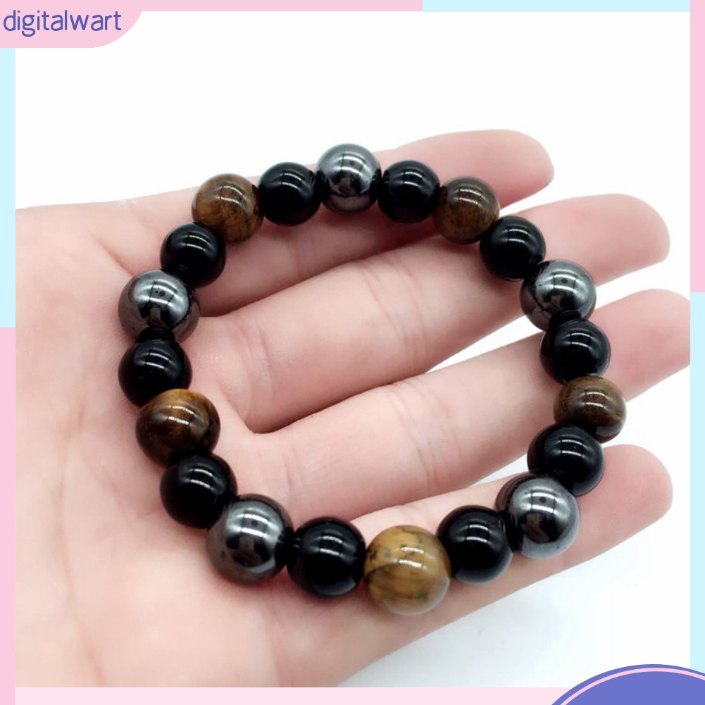 Vòng tay chuỗi hạt đá tròn bóng kiều dáng thời trang cho nam/nữ