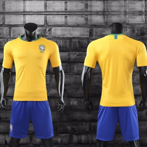 Bộ đồ đồng phục đá banh áo + quần Brazil Jersey World Cup 2018 thời trang cho nam