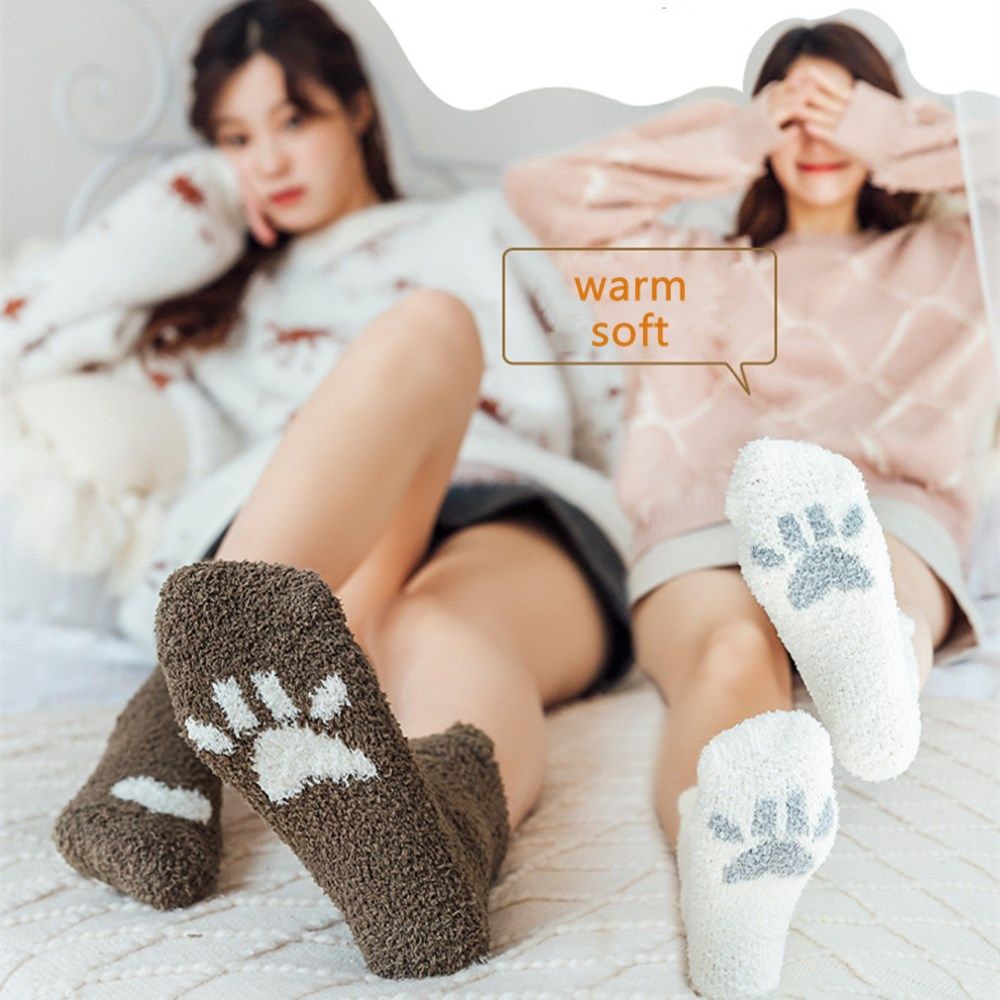 Đôi vớ bông mềm mịn nhiều màu sắc giữ ấm mùa thu đông cho nữ