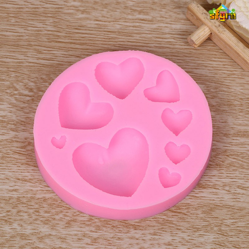 Sfyre Love Heart Shape Fondant Mold Silicone Pastry Mould Chocolate Candy Cake Decorating Baking Tool