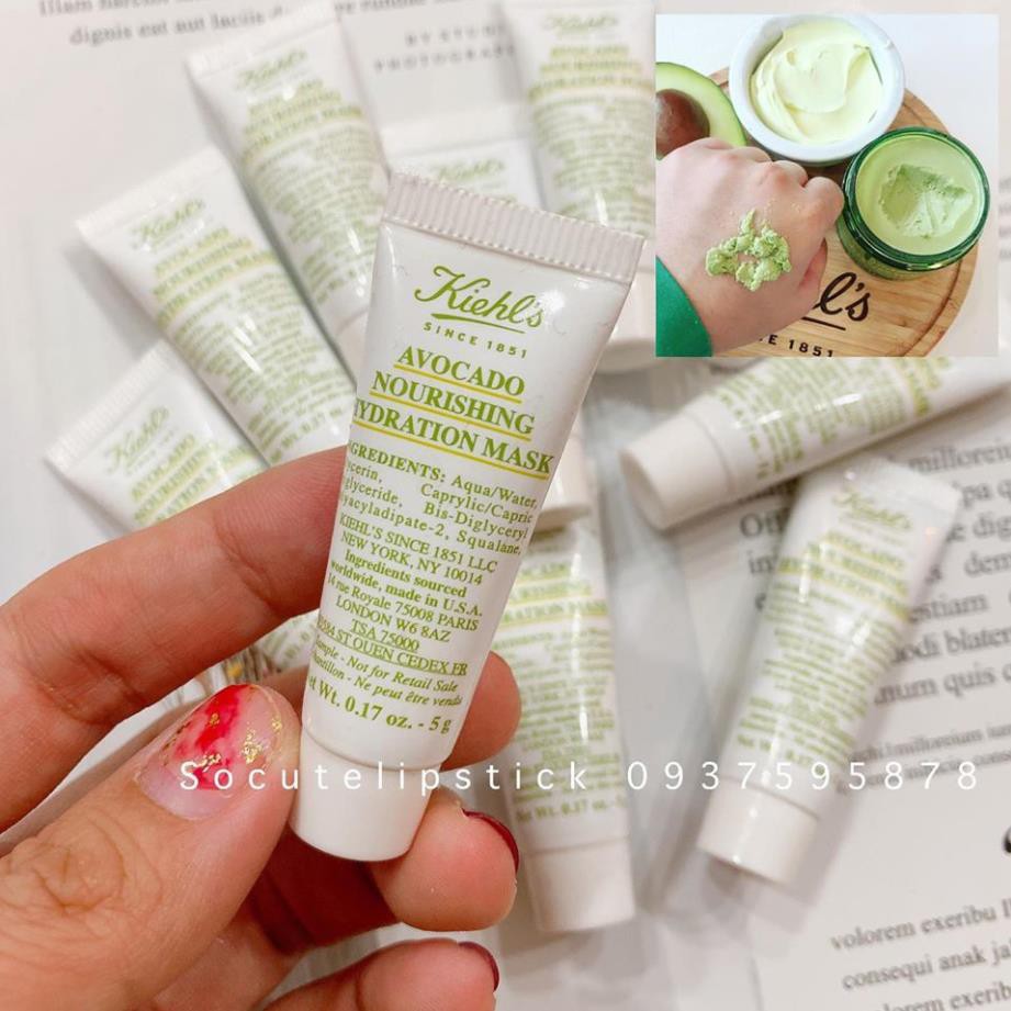 Mặt Nạ Bơ Cấp Nước Kiehl's Avocado Nourishing Hydration Mask Tuýp 5ml/ Hũ hãng 14ml