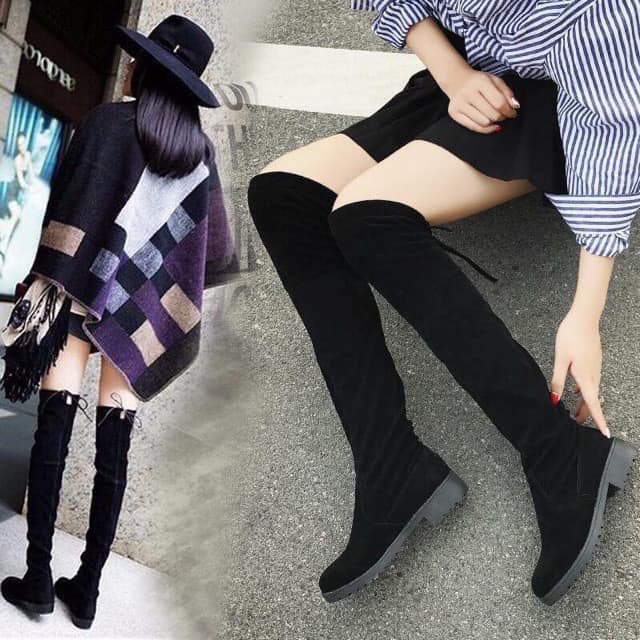 Bốt đùi da lộn cổ cao đến đầu gối 3p xịn đẹp hàng cao cấp | BigBuy360 - bigbuy360.vn